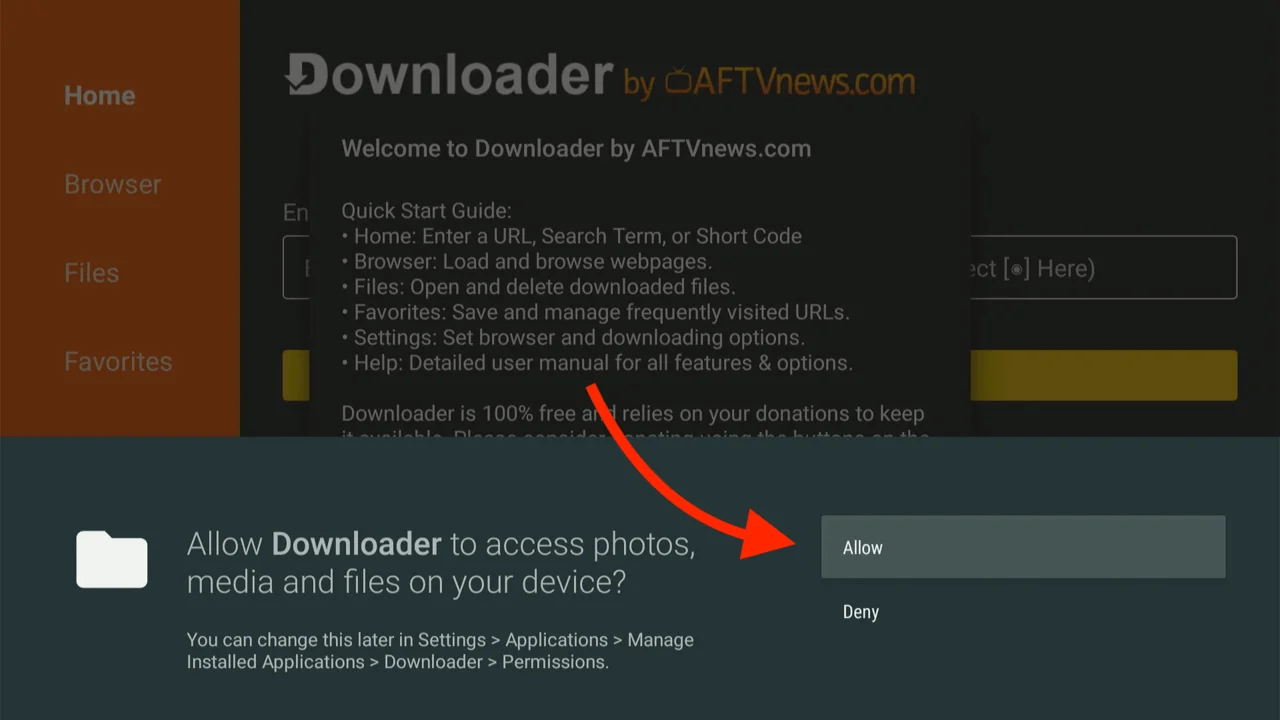 Allow Storage Permissions