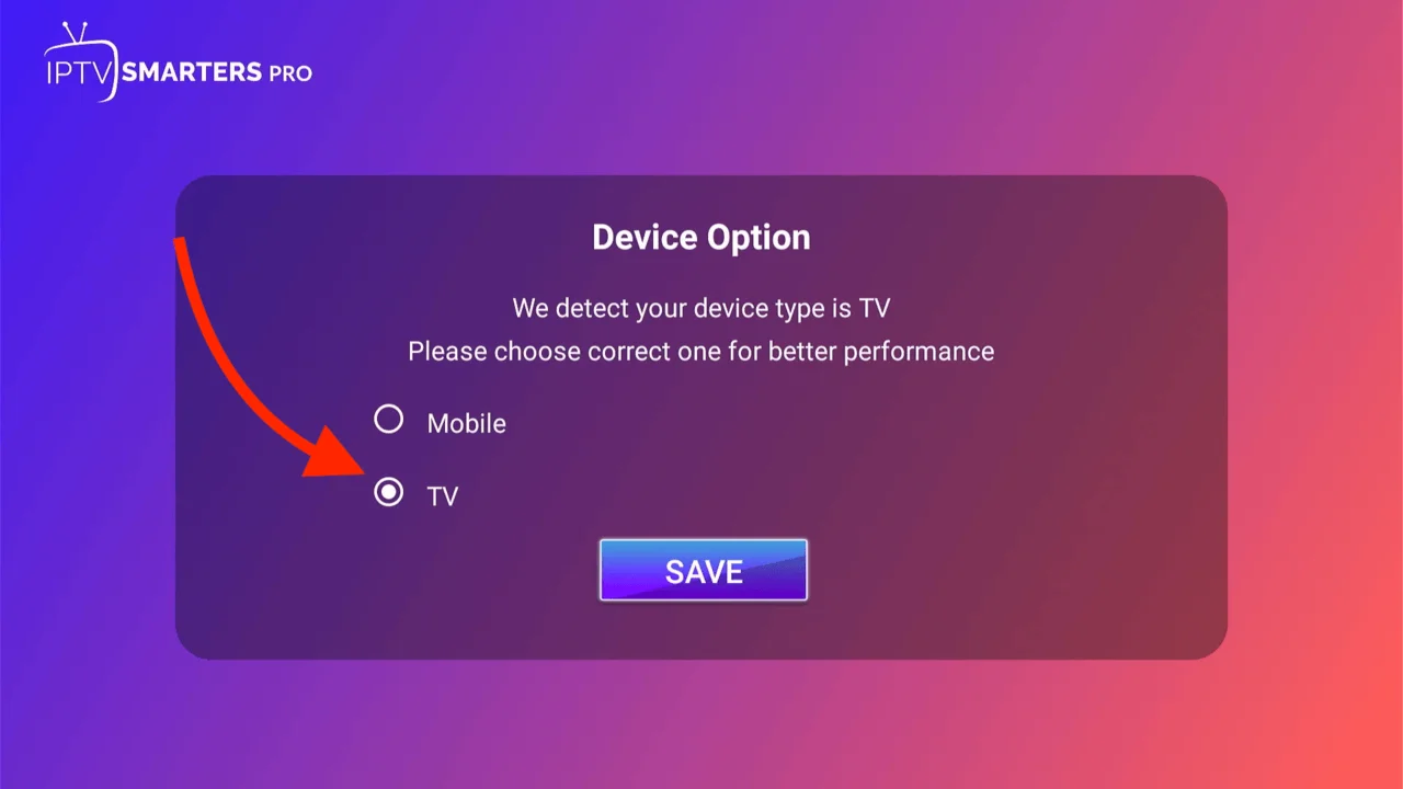 Select TV Option